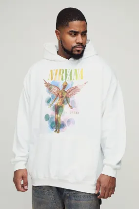 Plus Oversized Nirvana License Print Hoodie