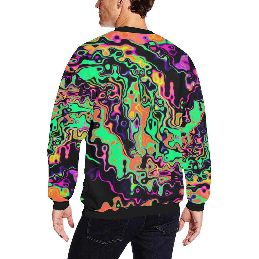 Radioactive Spill Men's Big & Tall Oversized Fleece Crewneck Sweatshirt