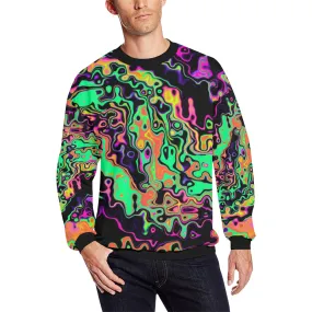 Radioactive Spill Men's Big & Tall Oversized Fleece Crewneck Sweatshirt