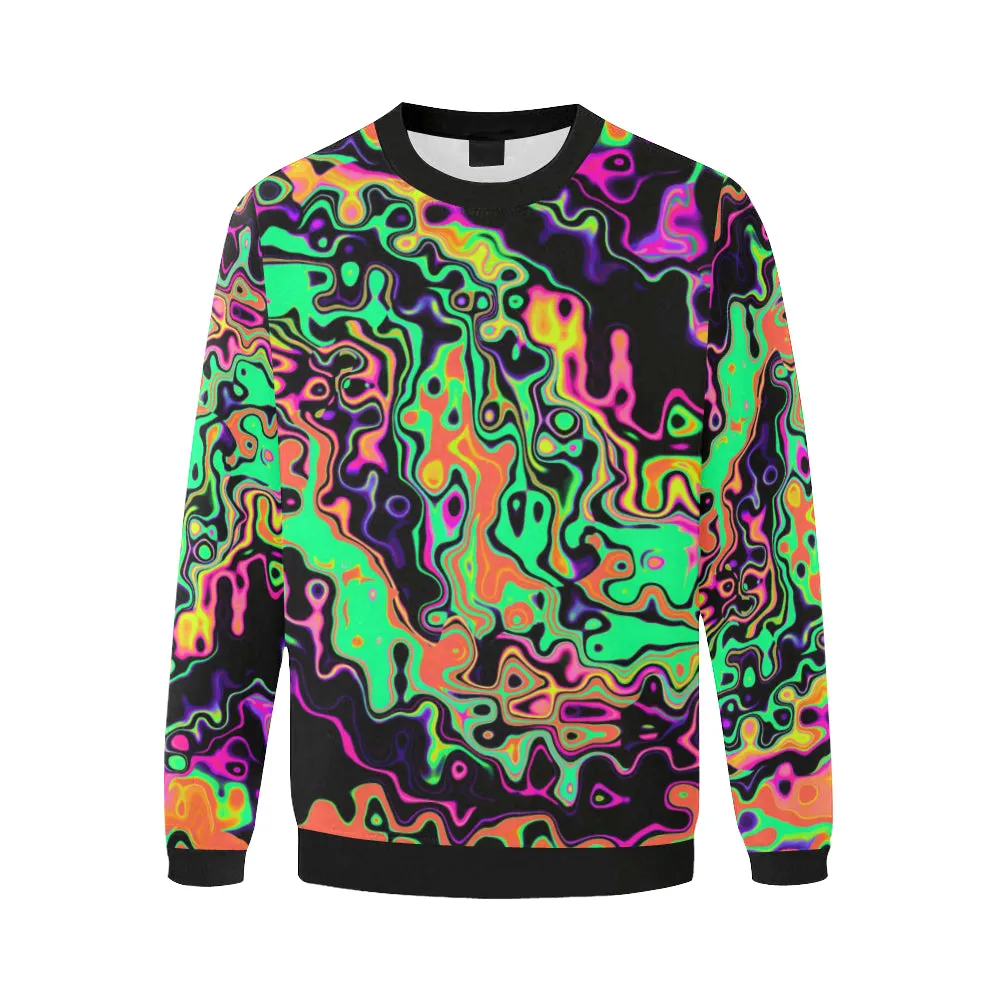 Radioactive Spill Men's Big & Tall Oversized Fleece Crewneck Sweatshirt