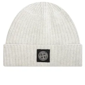 Ribbed Geelong Wool Beanie - Melange Grey