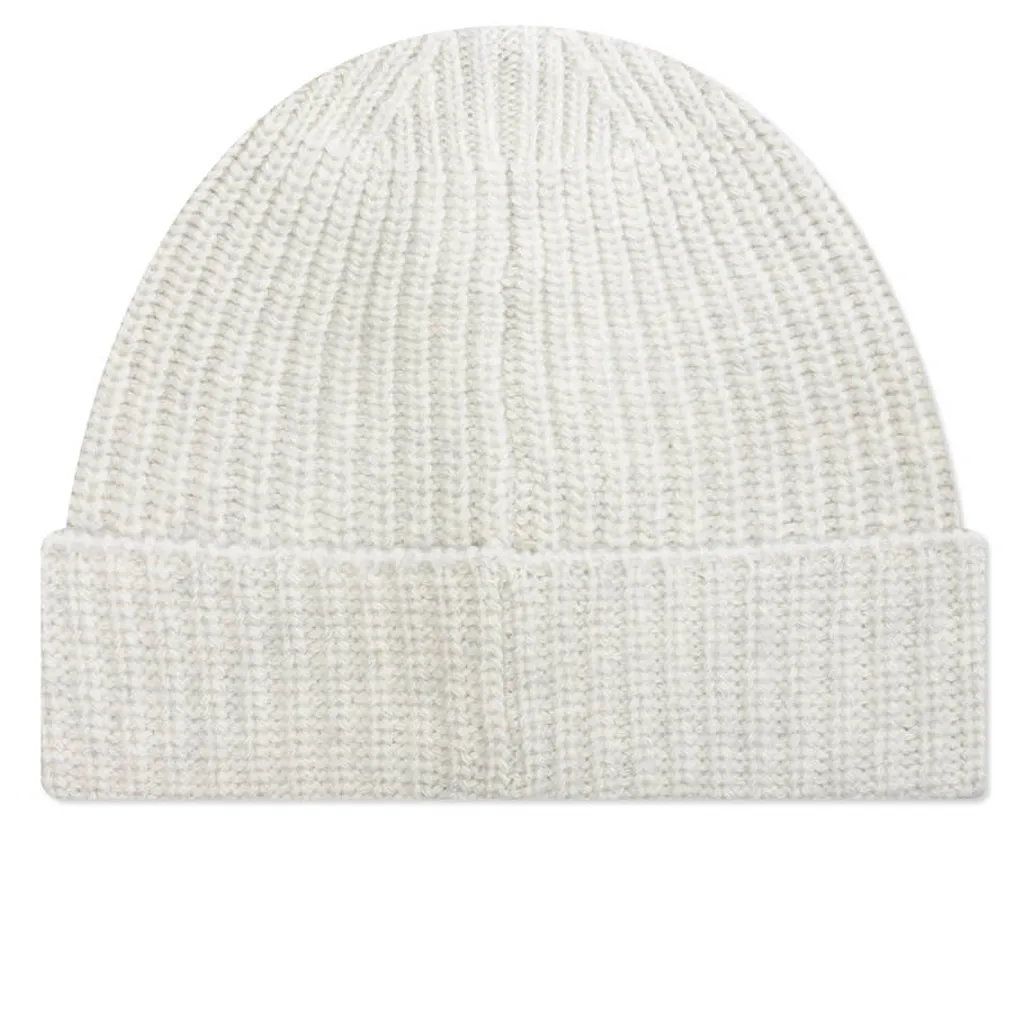 Ribbed Geelong Wool Beanie - Melange Grey