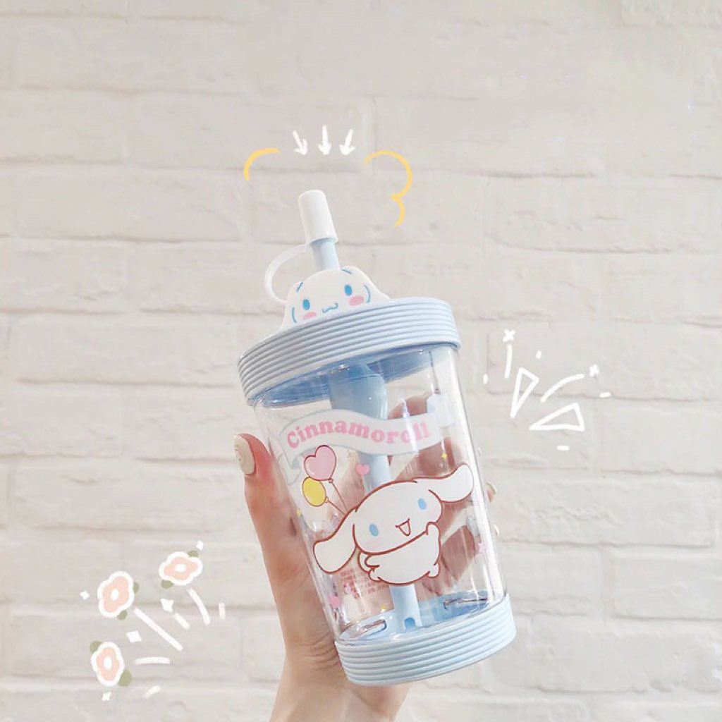 Sanrio character bottle with straw