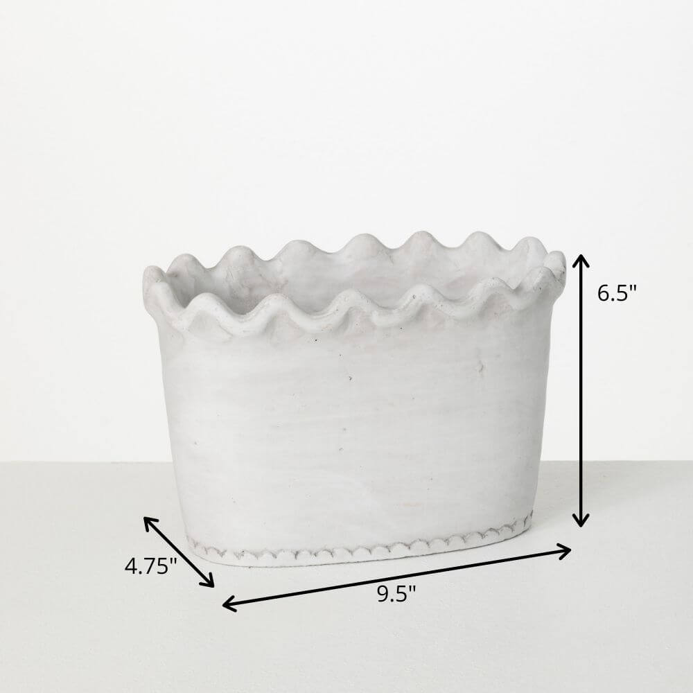 Scalloped Edge Dish Garden Pot