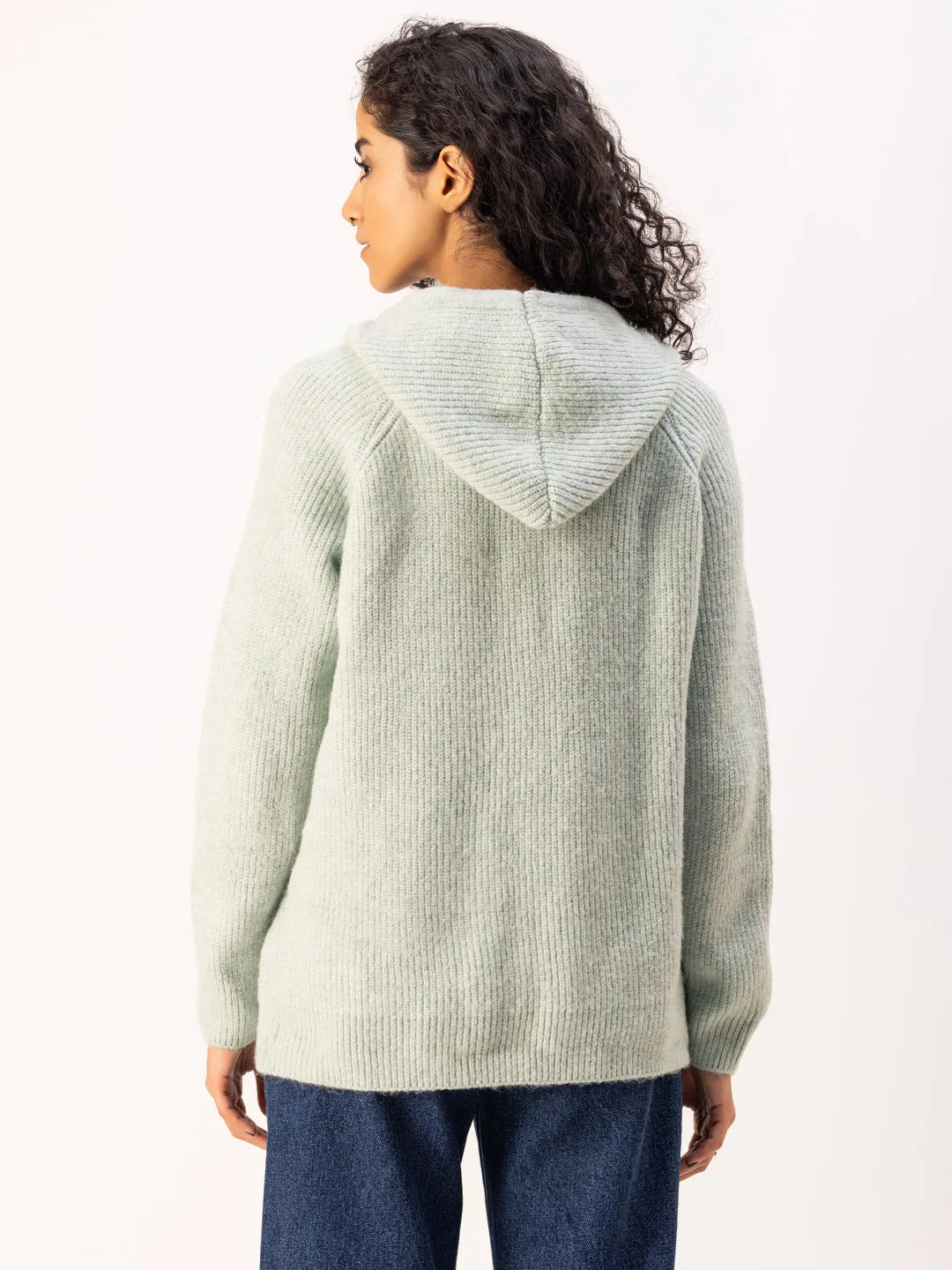 Snoopy Knit Hoodie-Green