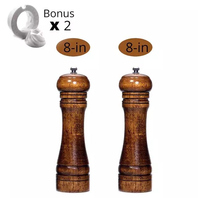 Solid Wood Pepper Mill with Strong Adjustable Ceramic Grinder - KITCHEN TOOL