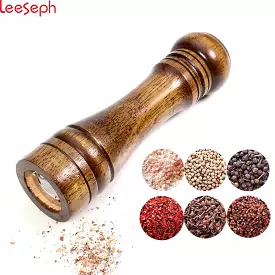 Solid Wood Pepper Mill with Strong Adjustable Ceramic Grinder - KITCHEN TOOL