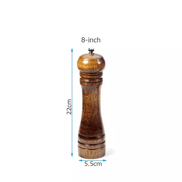 Solid Wood Pepper Mill with Strong Adjustable Ceramic Grinder - KITCHEN TOOL