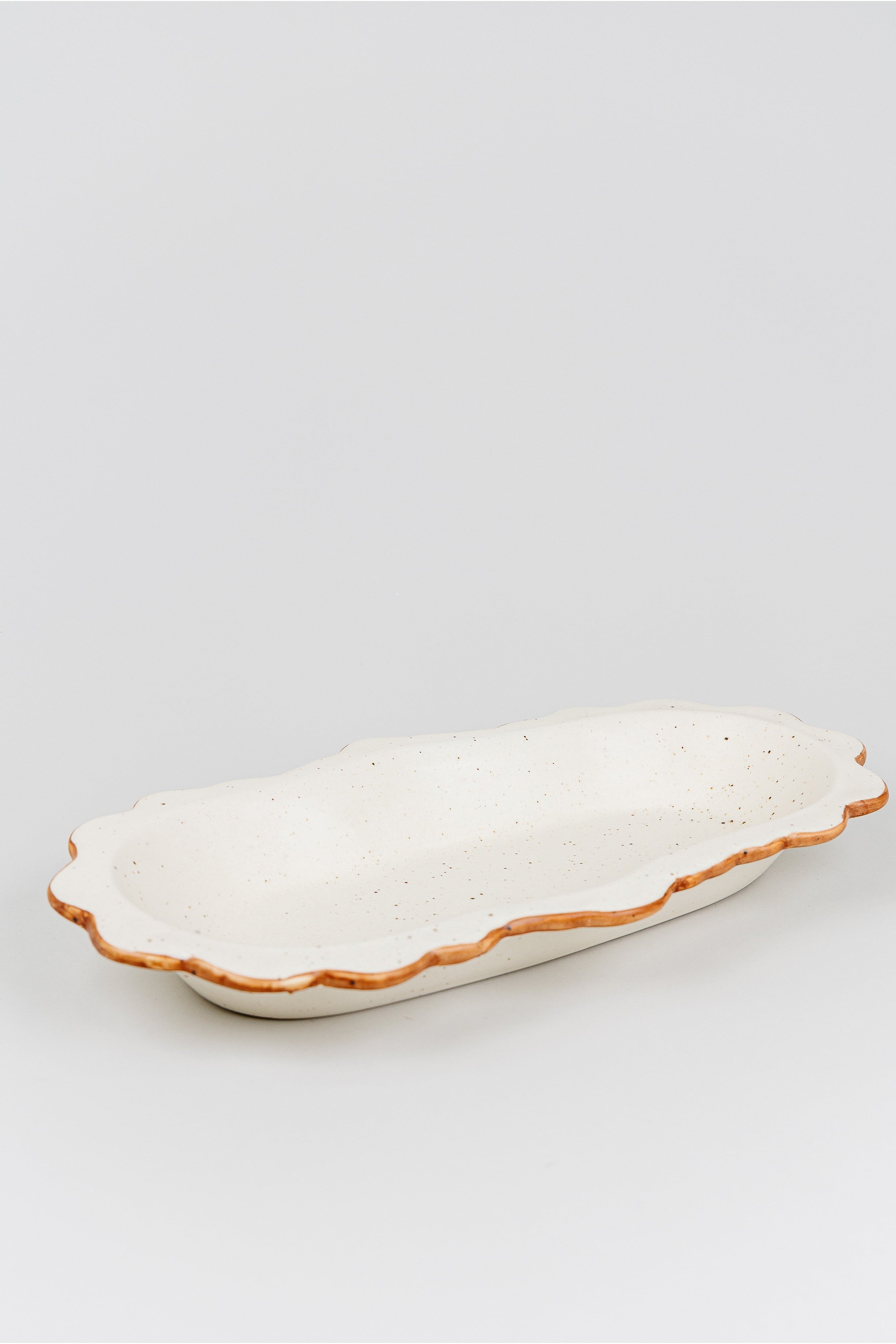 Speckled Scalloped Serving Platter