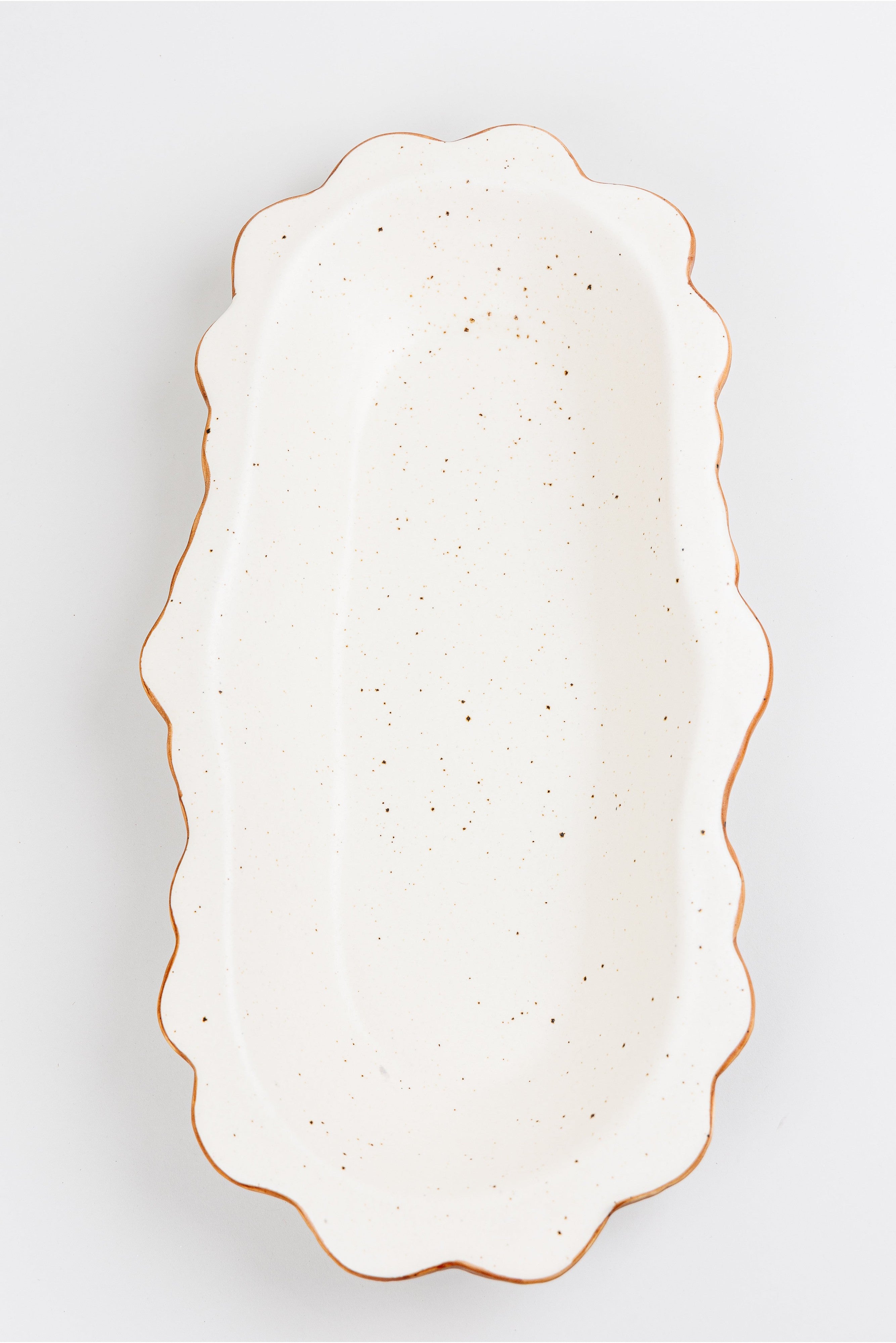 Speckled Scalloped Serving Platter