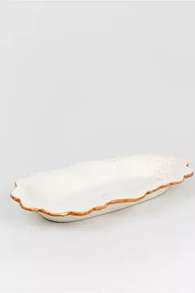 Speckled Scalloped Serving Platter