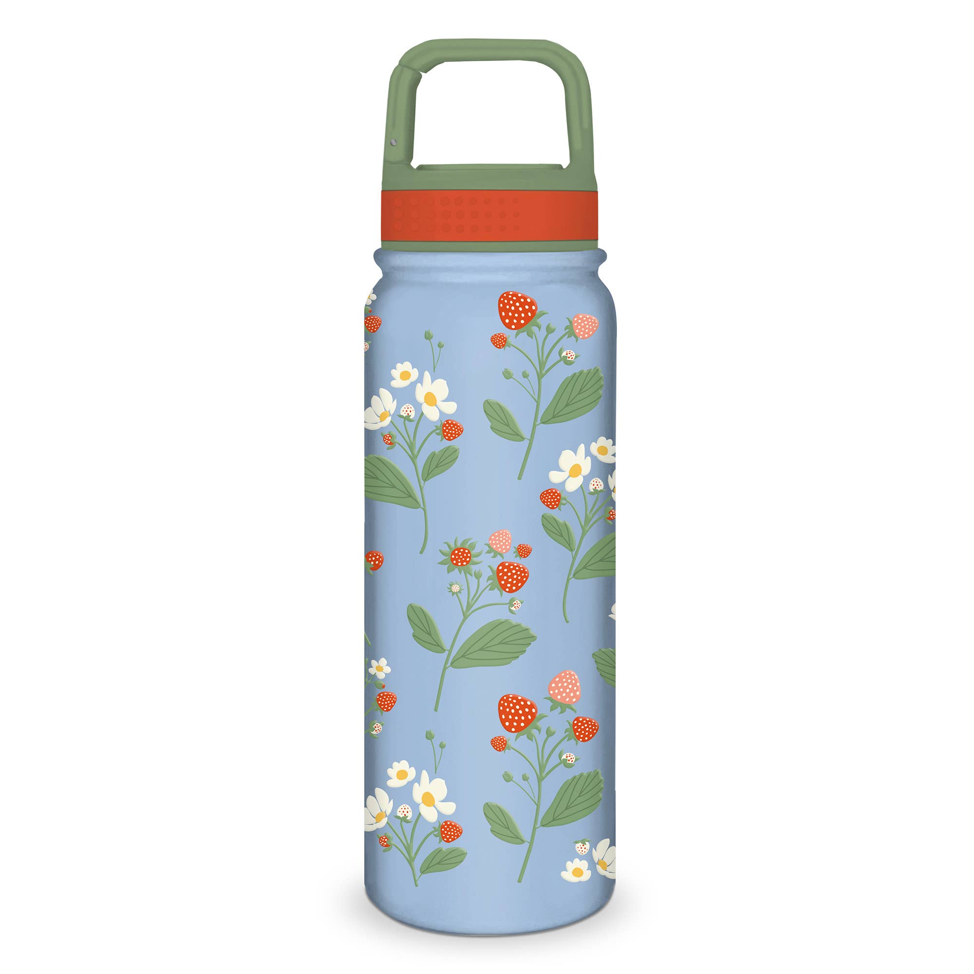 Strawberry Blooms Snap-Hook Water Bottle