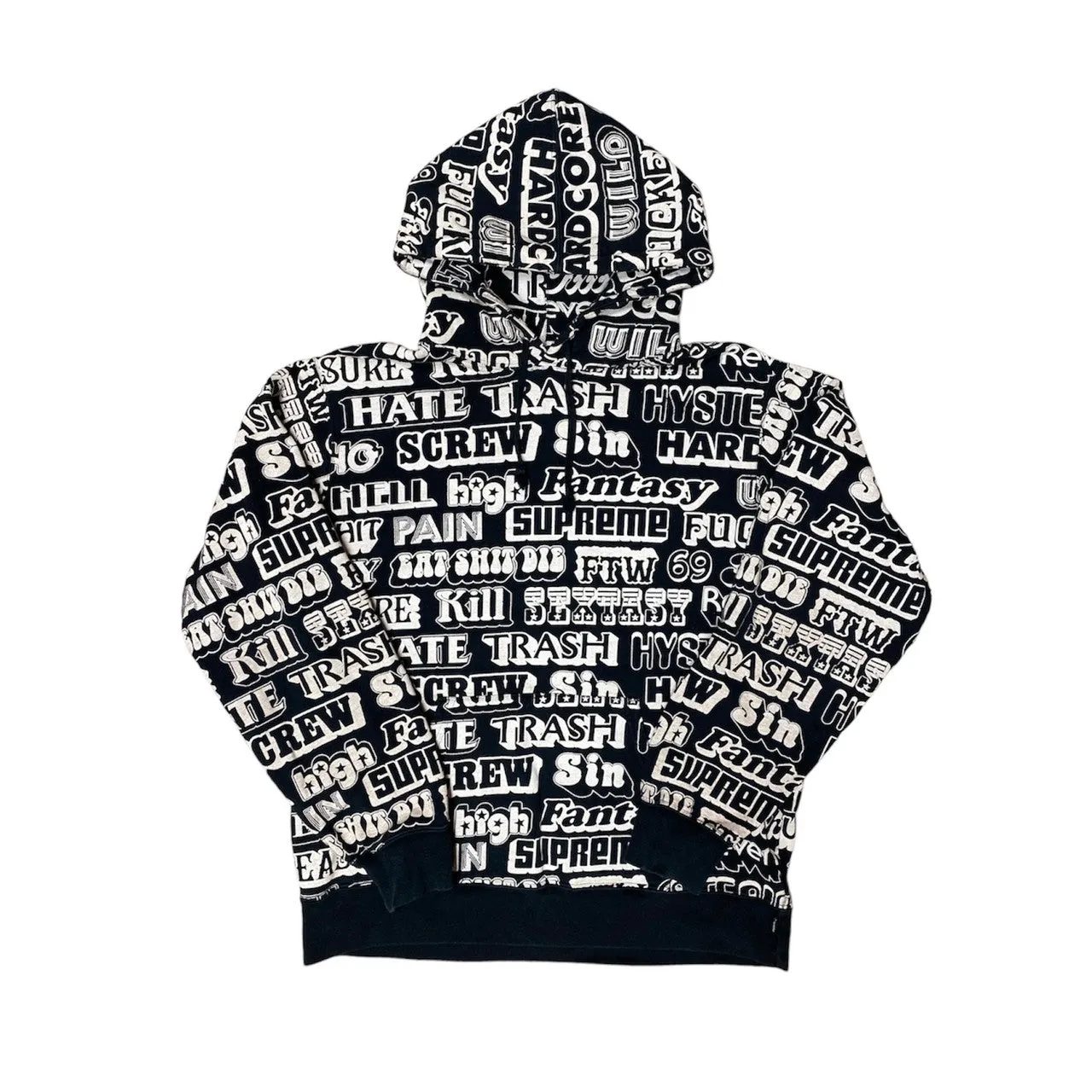 Supreme Hysteric Glamour Text Hoodie Black