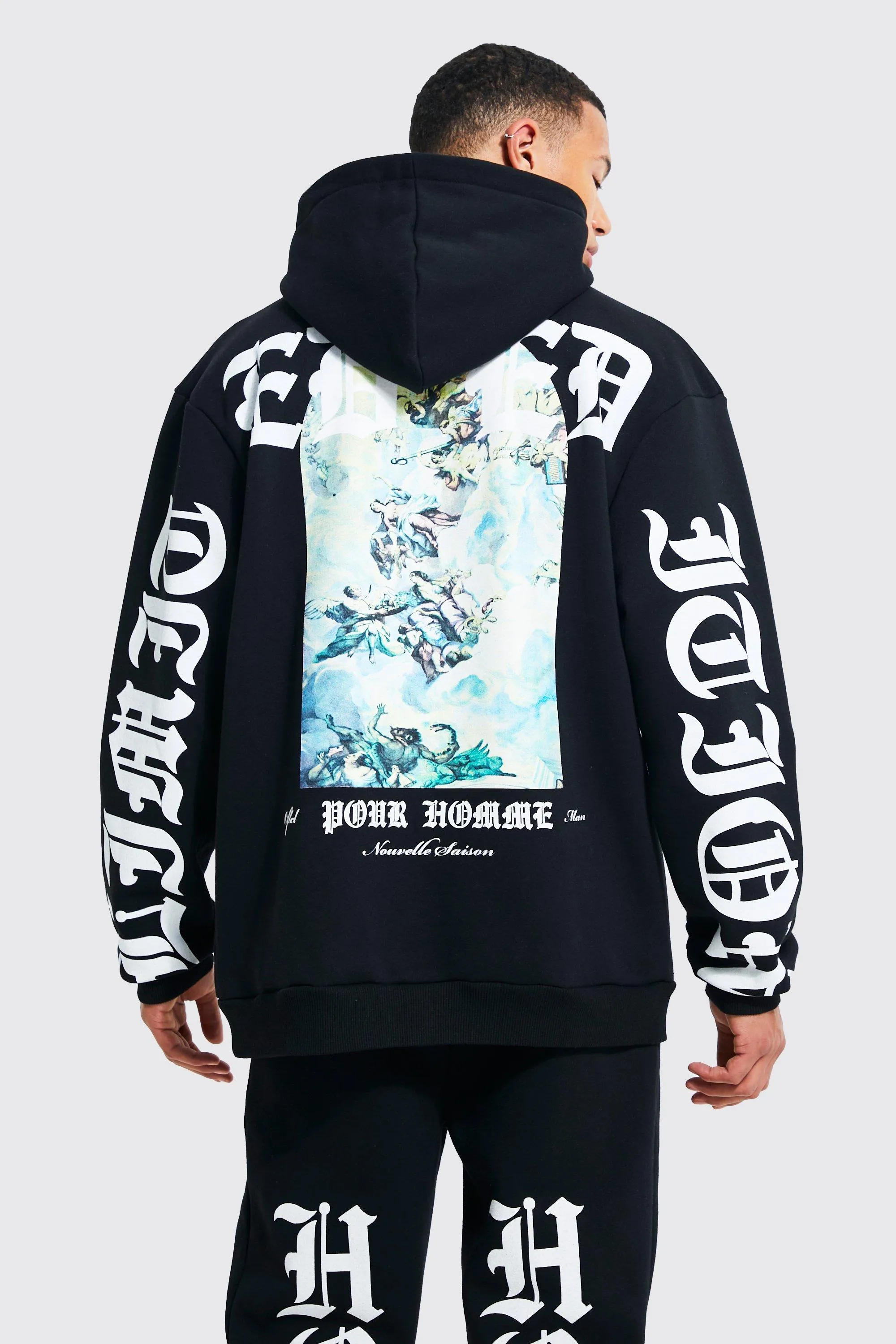 Tall Oversized Renaissance Printed Hoodie