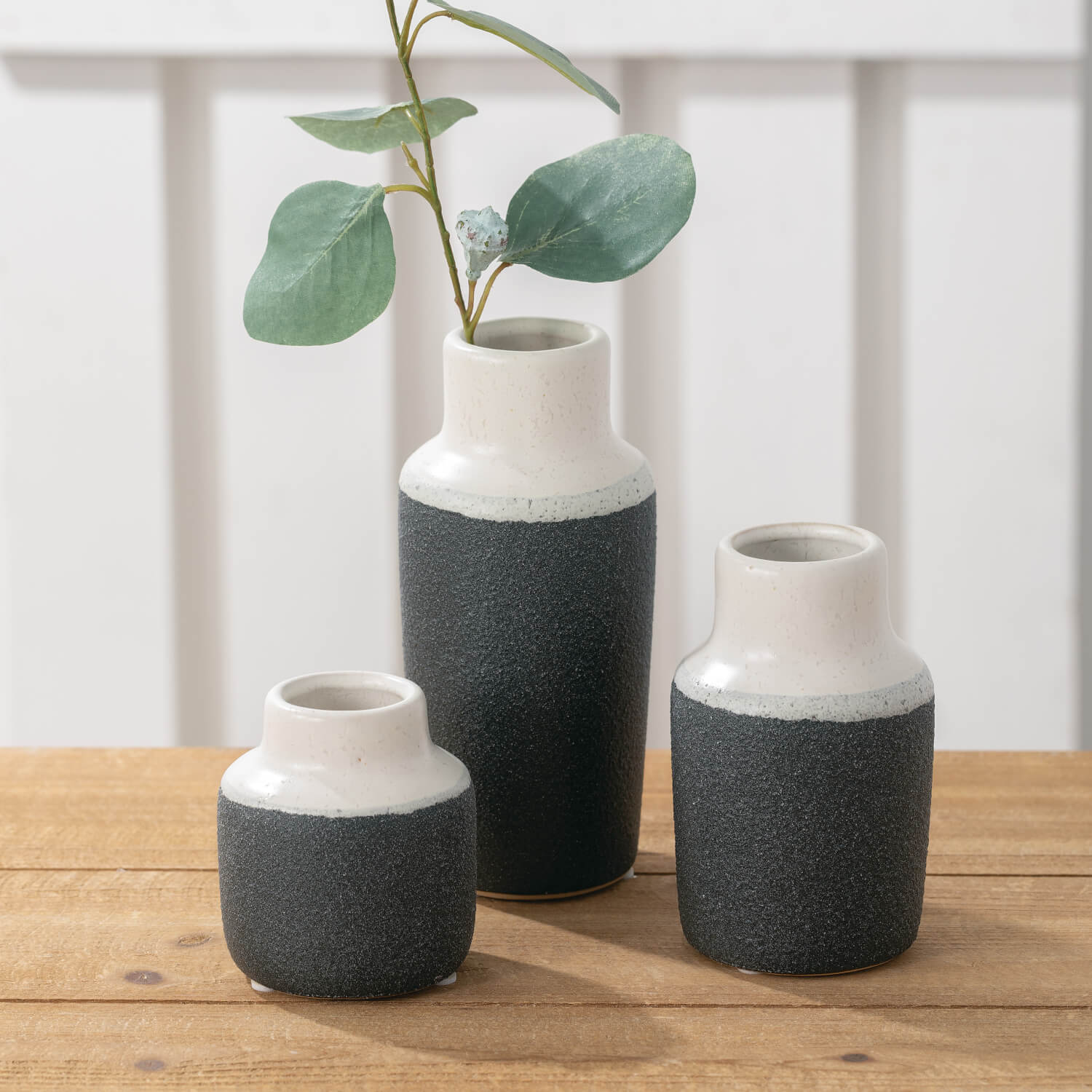 Two-Toned Vase Set Of 3