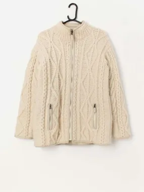 Vintage Y2K Pachamama cable knit lined cardigan – Small