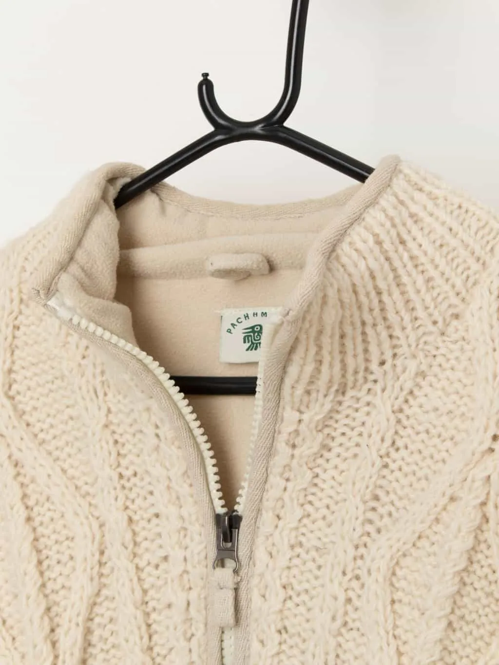 Vintage Y2K Pachamama cable knit lined cardigan – Small