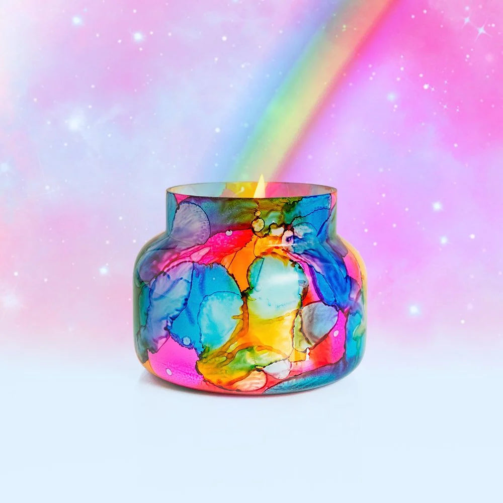 Volcano Signature Rainbow Watercolor Jar Candle by Capri Blue