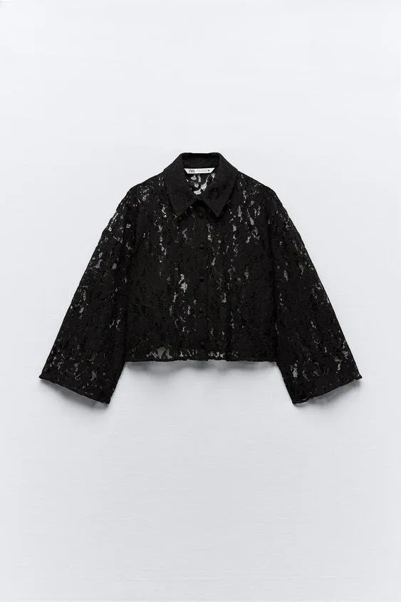 ZARA  |Casual Style Nylon Party Style Lace Elegant Style